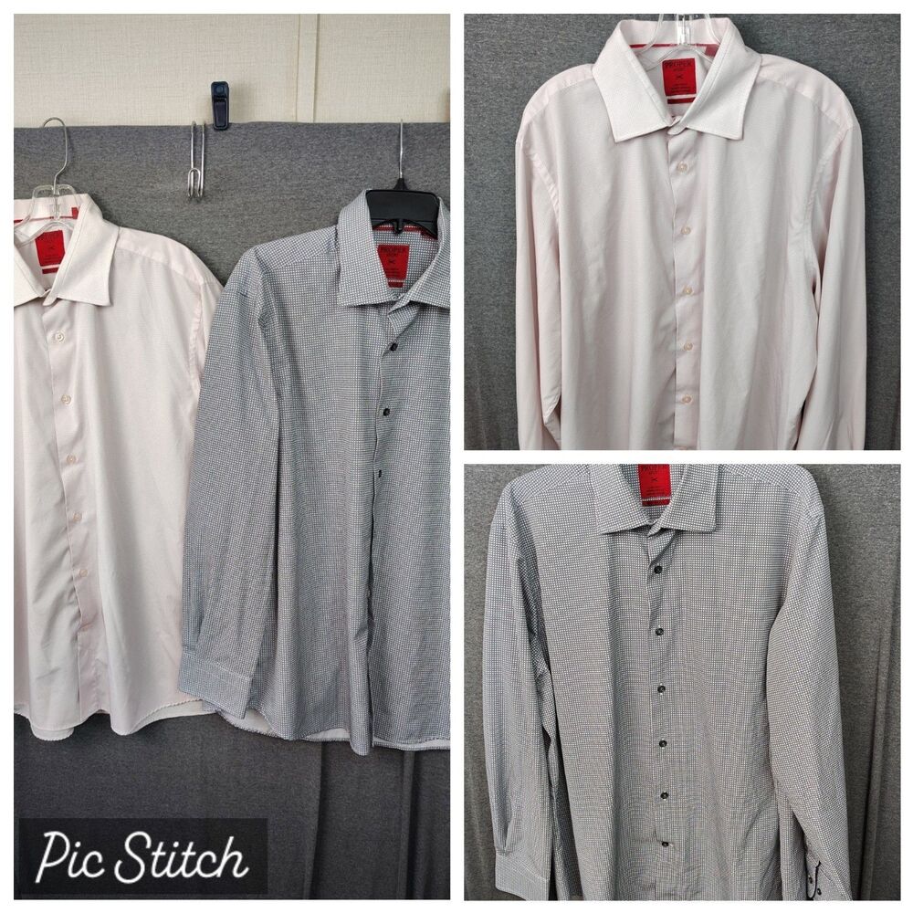 2 Proper Sport Shirt 4 Way Stretch Wicking Long Sleeve Contemporary Fit Size XL